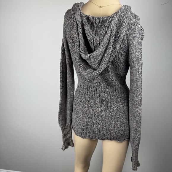DKNY Jeans Hooded Sweater Size M ‎ Brown Knit - Picture 7 of 16